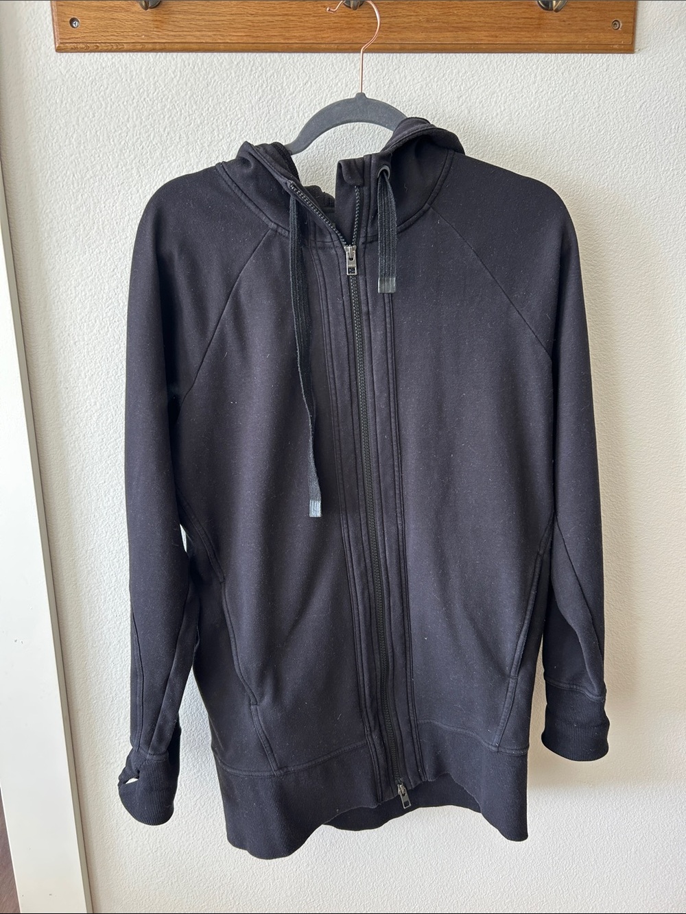 Athleta Black Full-Zip Hoodie Sweater